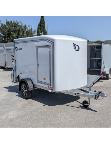 FOURGON ROADSTER 255 - 255x125x155 - 750 KG NON FREINE - COMPOSITE - BLANC + P. LATERALE + Jantes Alu (Debon)