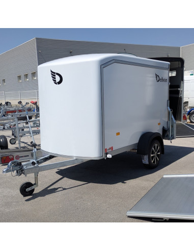 FOURGON ROADSTER 255 - 255x125x155 - 750 KG NON FREINE - COMPOSITE - BLANC + P. LATERALE + Jantes Alu (Debon)