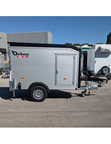 FOURGON ROADSTER 255 - 255x125x155 - 1300 KG - ALUMINIUM - NOIR + P. LATERALE (Debon)