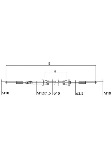 CABLE DE TRANSMISSION KNOTT  LONGUEUR 1150 / 870 mm