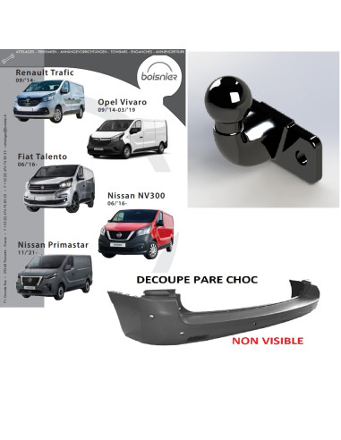 04296 ATTELAGE RENAULT TRAFIC III - FIAT TALENTO - NISSAN PRIMASTAR & NV300 -  OPEL VIVARO 