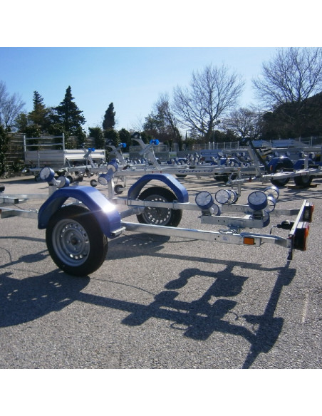 Remorque porte-bateau 500 KG PTC MULTI-ROULEAUX (Sunway)