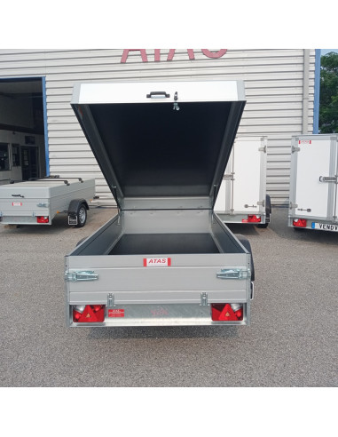 McALU CAPOT - 255x133x50 - COUVERCLE + BARRES de TOIT - 1350 KG PTC - (Saris) Stock uniquement