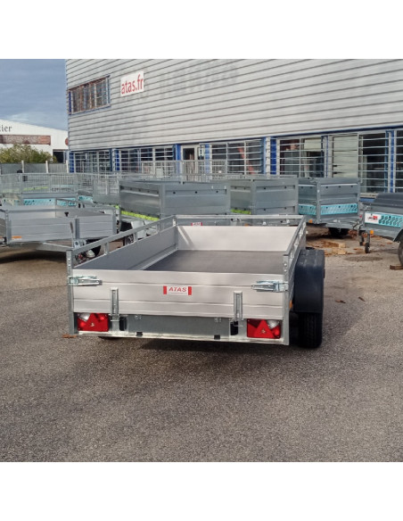 McALU PRO - 305x153x43 - 2700 KG PTC - 2 ESSIEUX - LOGEMENT pour RAMPES - MP305 (Saris)