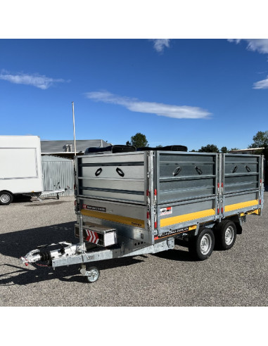 DESTOCKAGE - BENNE - TIPPER 310x160 - 3500 KG PTC +DOUBLE RIDELLES +HAYON 270° (Brian James) Stock uniquement