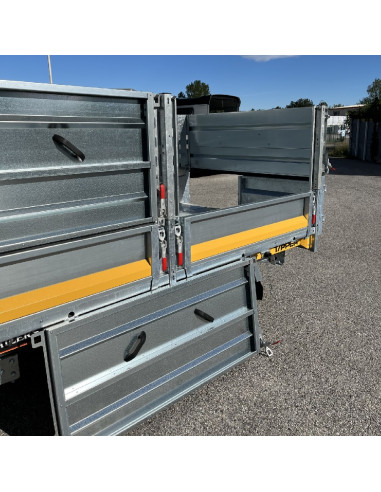 DESTOCKAGE - BENNE - TIPPER 310x160 - 3500 KG PTC +DOUBLE RIDELLES +HAYON 270° (Brian James) Stock uniquement