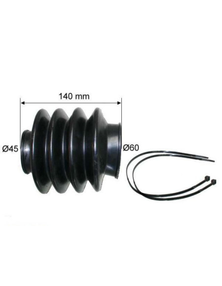 UNIVERSEL SOUFFLET L140MM 4 SPIRES SANS COLLIER
