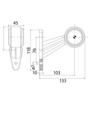 PAIRE DE FEUX DE GABARIT LED BICOLORE FRISTOM FT 0009C (Court)