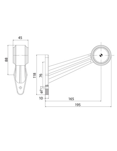PAIRE DE FEUX DE GABARIT LED BICOLORE FRISTOM FT 0009E (Long)