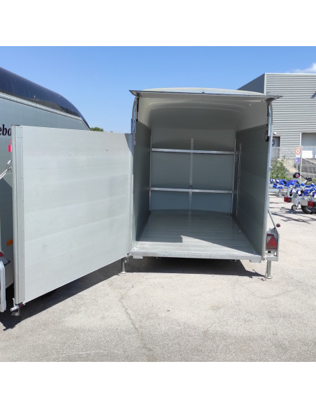 FOURGON ROADSTER 400 - 314x166x200 - 1300 KG - ALUMINIUM - GRIS +P. LATERALE+leds+Camera+Etageres (Debon) PROMO Stock Uniquement