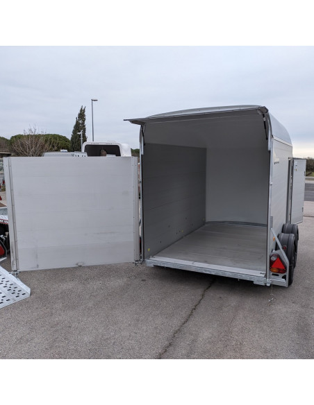 FOURGON ROADSTER 500 - 314x166x200 - 2000 KG - ALUMINIUM - GRIS + P. LATERALE + Jantes Alu (Debon)