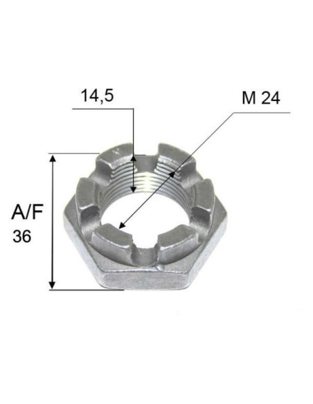 Alko ECROU DE FUSEE A CRENEAUX Alko frein s- non frein s 2 20t ou frein SB300-2360-3060