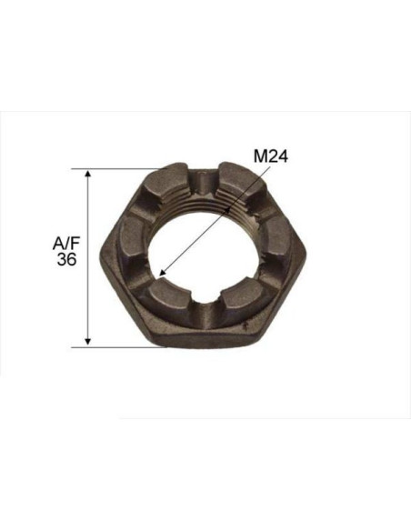 ECROU DE FUSEE A CRENEAUX M24X2 0