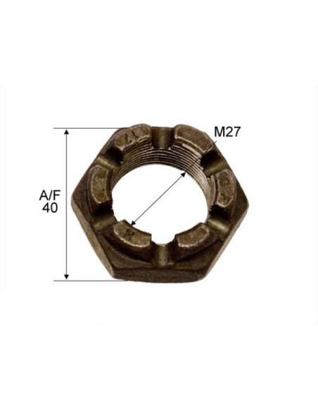 ECROU DE FUSEE A CRENEAUX M27X1 5