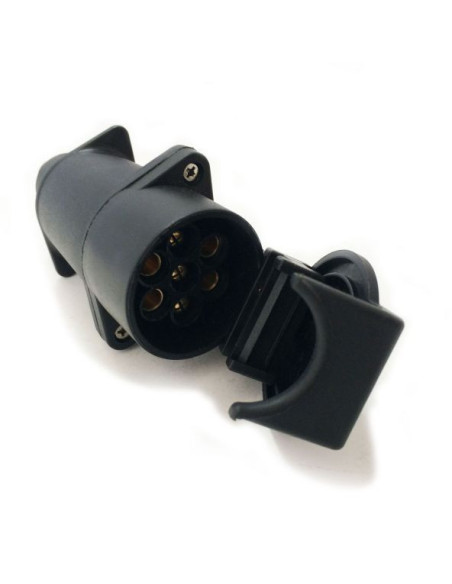 Prise femelle en plastique noir pour rallonge 12V 7 plots-