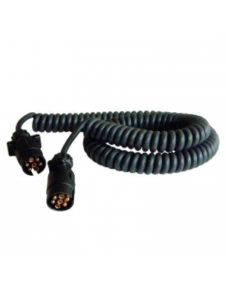 RALLONGE SPIRALE 3METRES 7 PLOTS 0 75 mm- PRISES MALE MALE