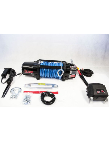 TREUIL ELECTRIQUE DE TRACTION 12V A CORDE CAPACITE 13000 LBS - 5 9 T ETANCHE IP68