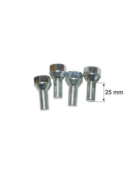 Kit de 4 vis de roue coniques M12 x 1 5 - Clef de 19