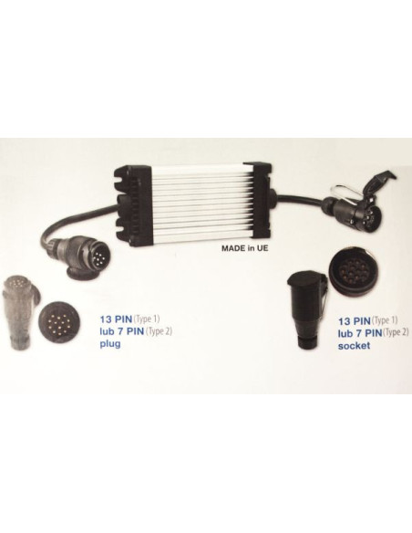 Boitier adaptateur pour v hicules 12V avec remorque feu led 13 plots