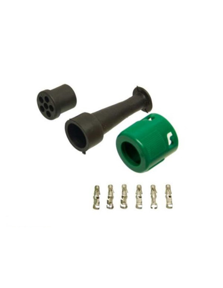 ASPOCK KIT CONNECTEUR RAPIDE VERT ROND 6 BROCHES AVEC DETROMPEUR