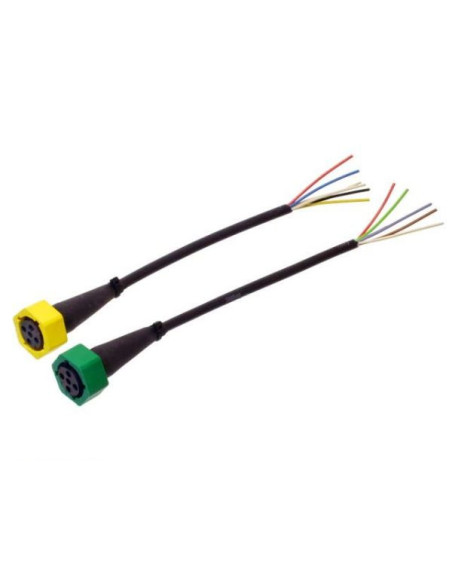 ASPOCK KIT CONNECTEUR RAPIDE JAUNE VERT ROND 5 BROCHES CABLE 200 MM