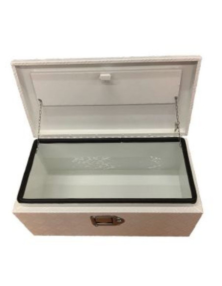 COFFRE ALUMINIUM THERMOLAQUE BLANC RECTANGULAIRE OUVERTURE DESSUS 600x300x270