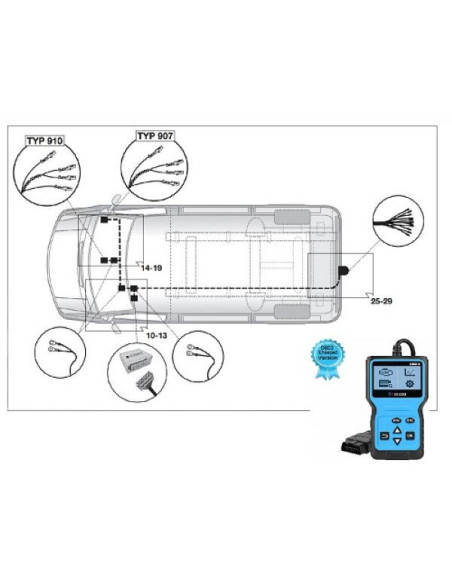 FAISCEAU 21040547 13 BROCHES MERCEDES SPRINTER VS30 W910 PASSAGE VALISE