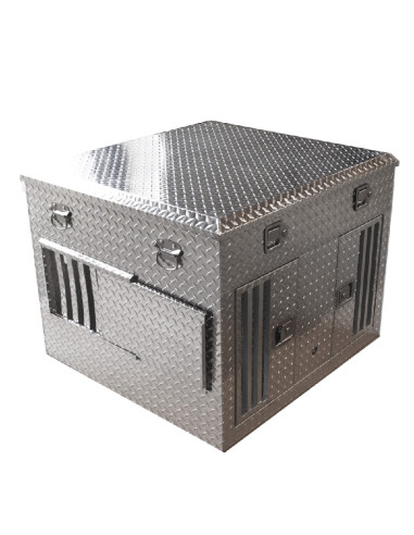 COFFRE TRANSPORT DE 2 CHIENS 1000x930x760 mm AVEC RÉSERVOIR
