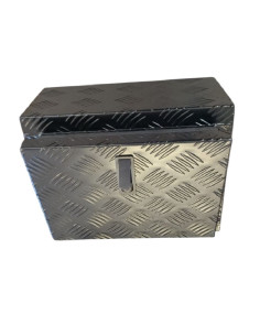 COFFRE ALUMINIUM 25L (400x225x300mm) NOIR 2