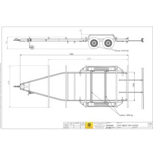 remorque chassis PTC 3,500kgs dimension utilile 6000*2400 TINY house